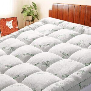 Mattress Topper King Size,Cooling ExtraThick Breathable Viscose Made from Bamboo